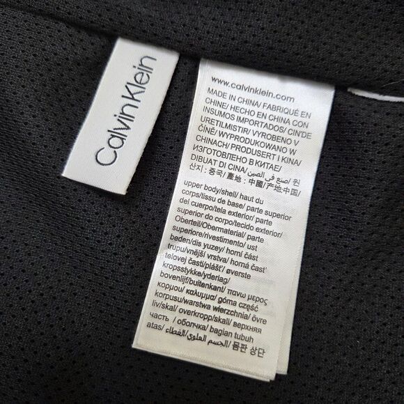 Calvin Klein Sherpa Jacket Men’s S Full Zip Black w/ Stripe and Logo - Picture 8 of 11